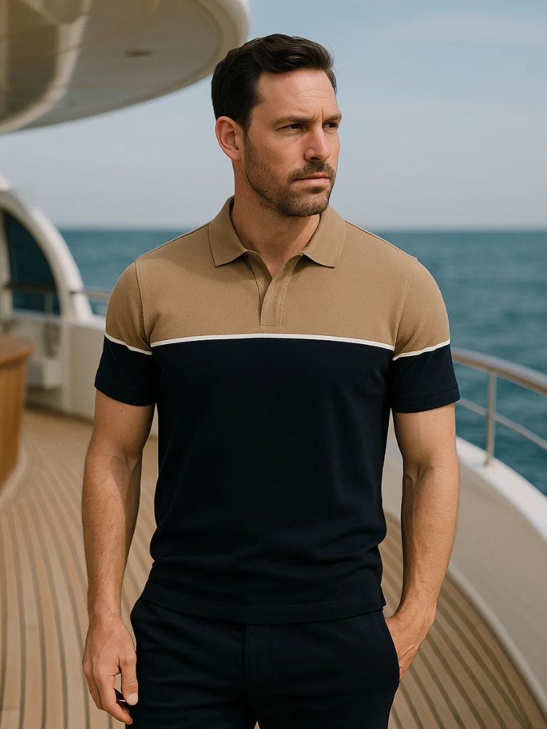 Casper | Polo aus samtigem Tanné