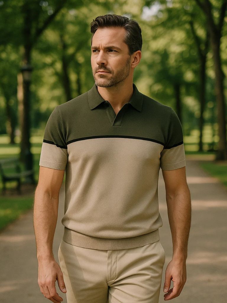 Casper | Polo aus samtigem Tanné