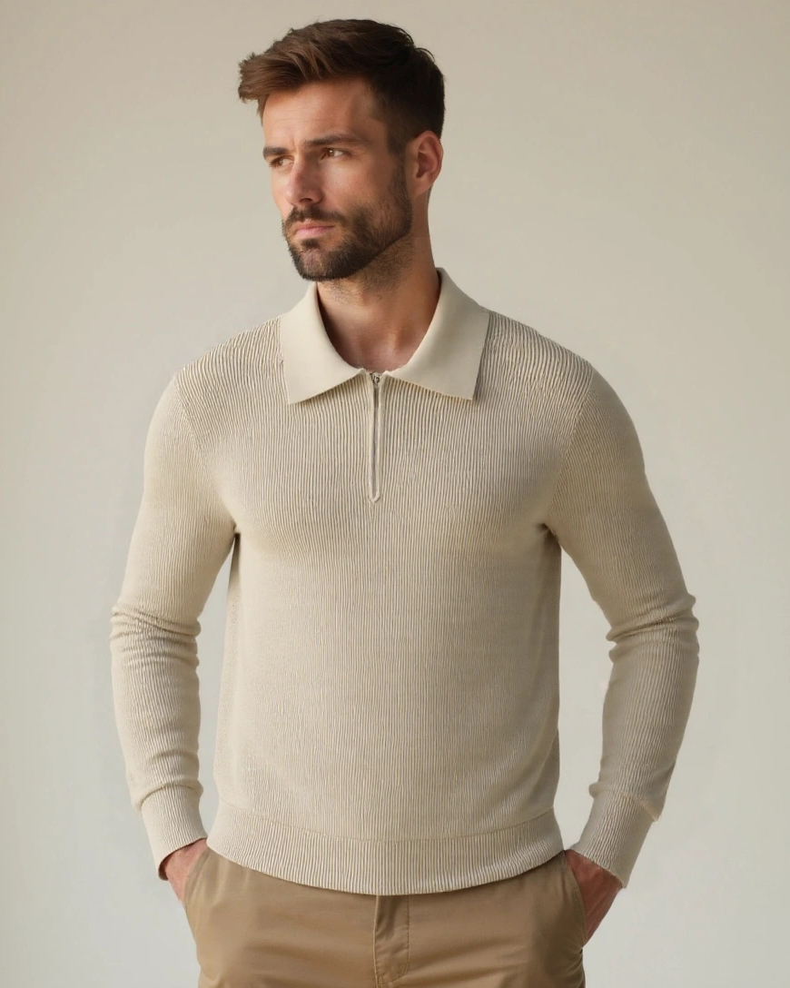 David | Polo-Pullover mit Reißverschluss