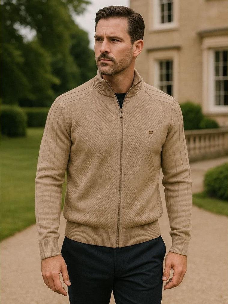 Jacquard | Strickjacke mit Reißverschluss