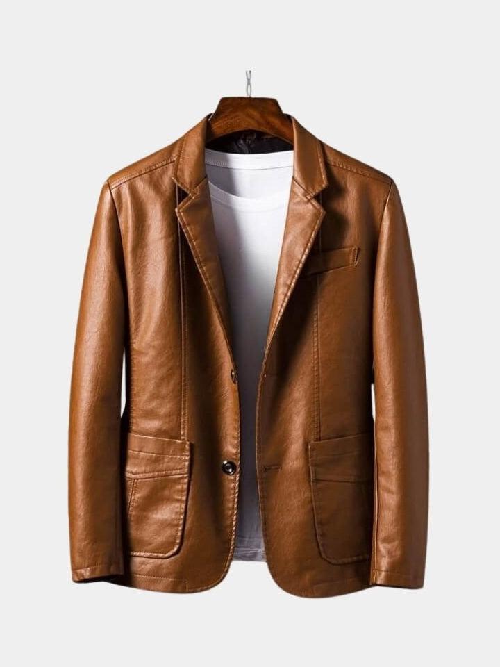 Jonas | Jacke aus karamellfarbener Leder