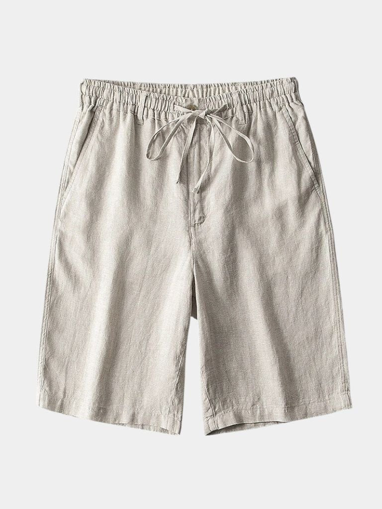 Mikkel | kurze Leinenhose in maritimen Grau