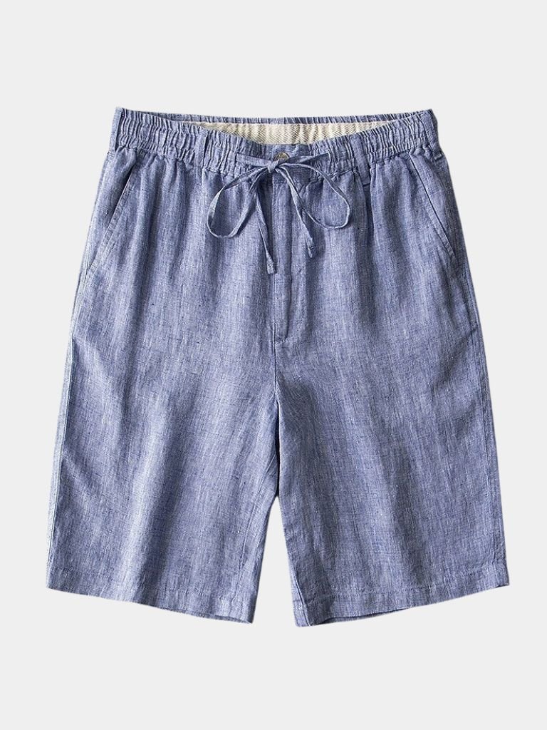 Mikkel | kurze Leinenhose in maritimen Grau