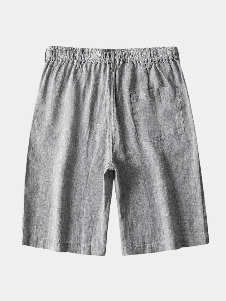 Mikkel | kurze Leinenhose in maritimen Grau