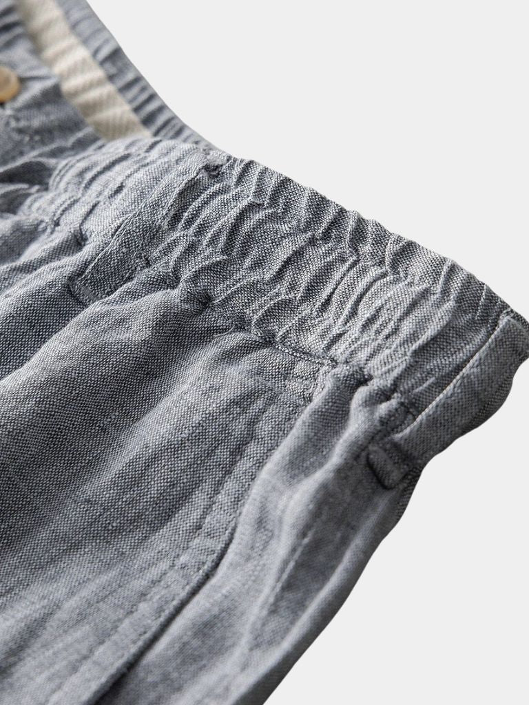 Mikkel | kurze Leinenhose in maritimen Grau