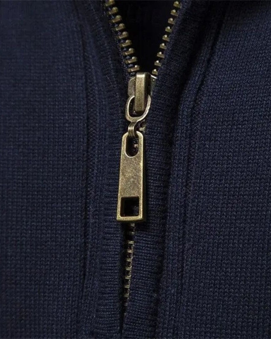 Mikkel | Baumwollpullover mit halbem Reißverschluss