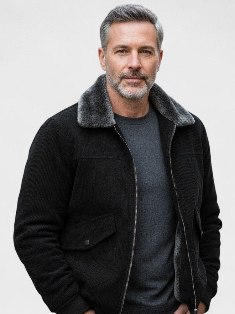 Norbert | Bomberjacke mit Kragen aus synthetischem Fleece