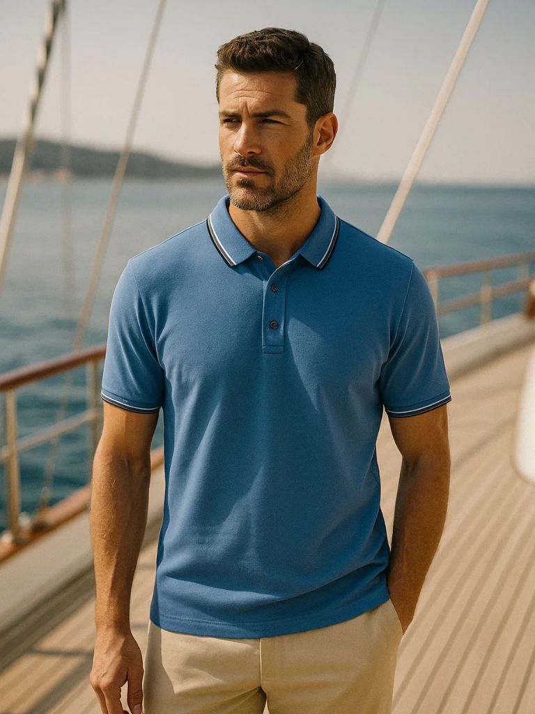 Ole | klassisches azurblaues Polo