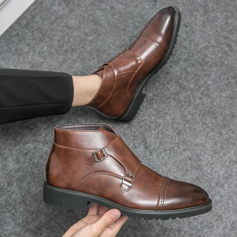 Parker | Doppelte Monk-Strap Stiefel aus synthetischem Leder