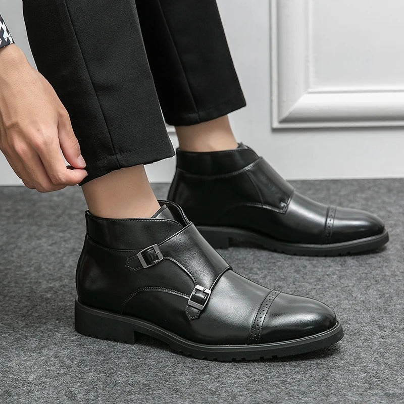 Parker | Doppelte Monk-Strap Stiefel aus synthetischem Leder