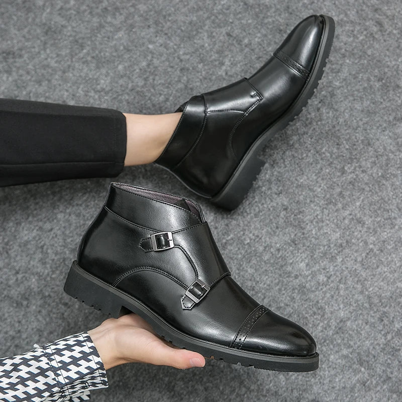 Parker | Doppelte Monk-Strap Stiefel aus synthetischem Leder