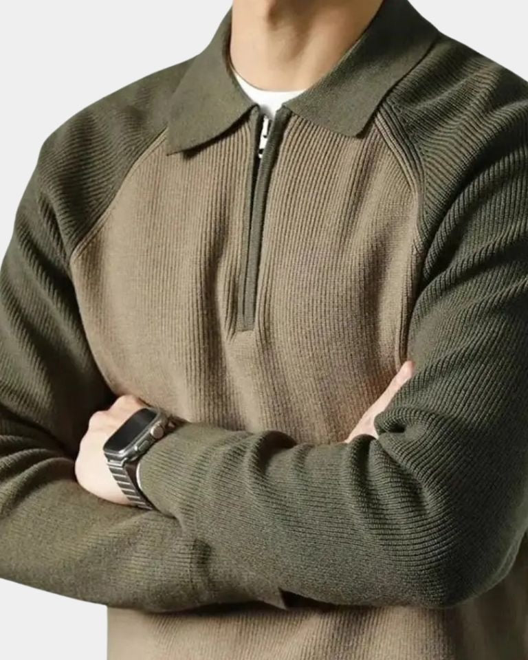Peter | Pullover mit Reißverschluss und Raglanärmeln