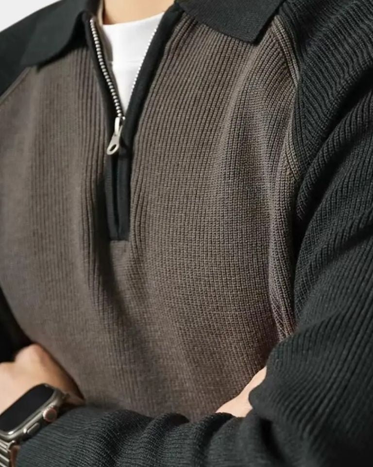 Peter | Pullover mit Reißverschluss und Raglanärmeln