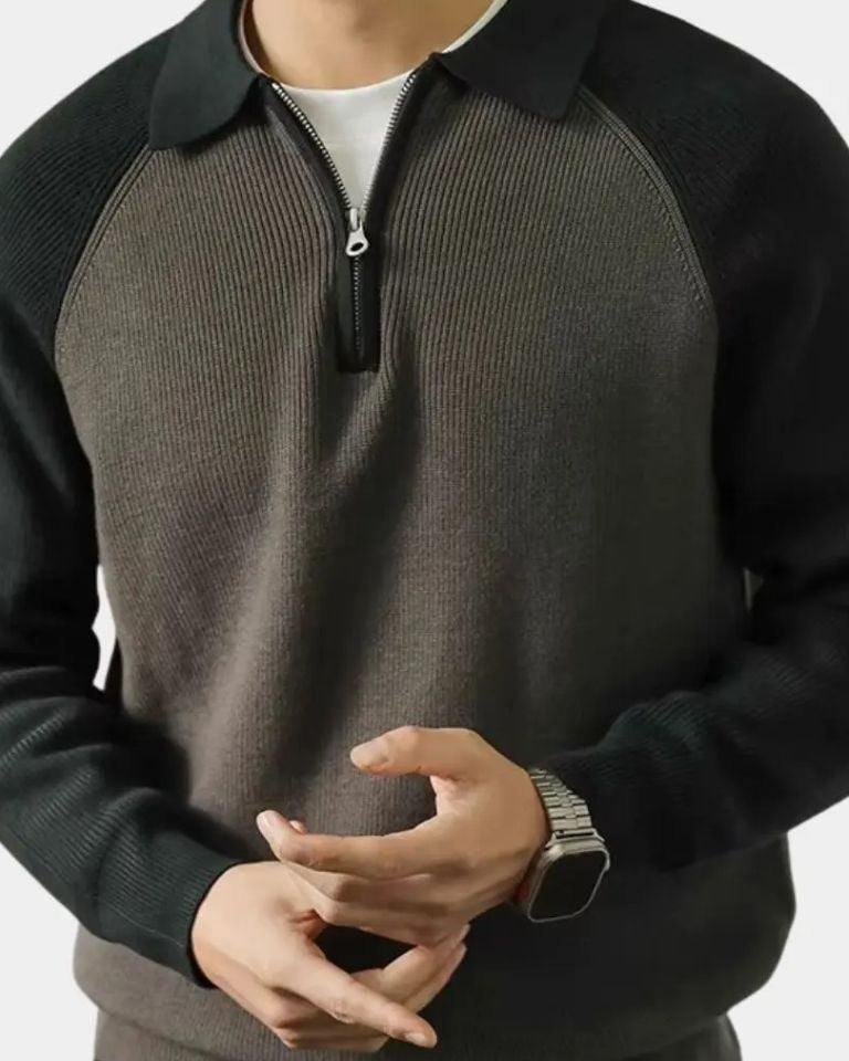 Peter | Pullover mit Reißverschluss und Raglanärmeln