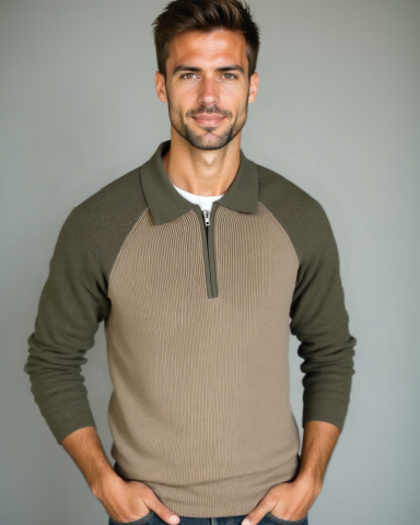 Peter | Pullover mit Reißverschluss und Raglanärmeln