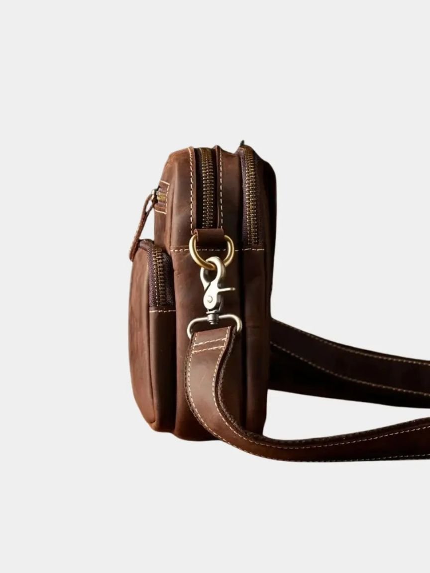 Rene | Schultertasche aus Leder im Retro-Stil