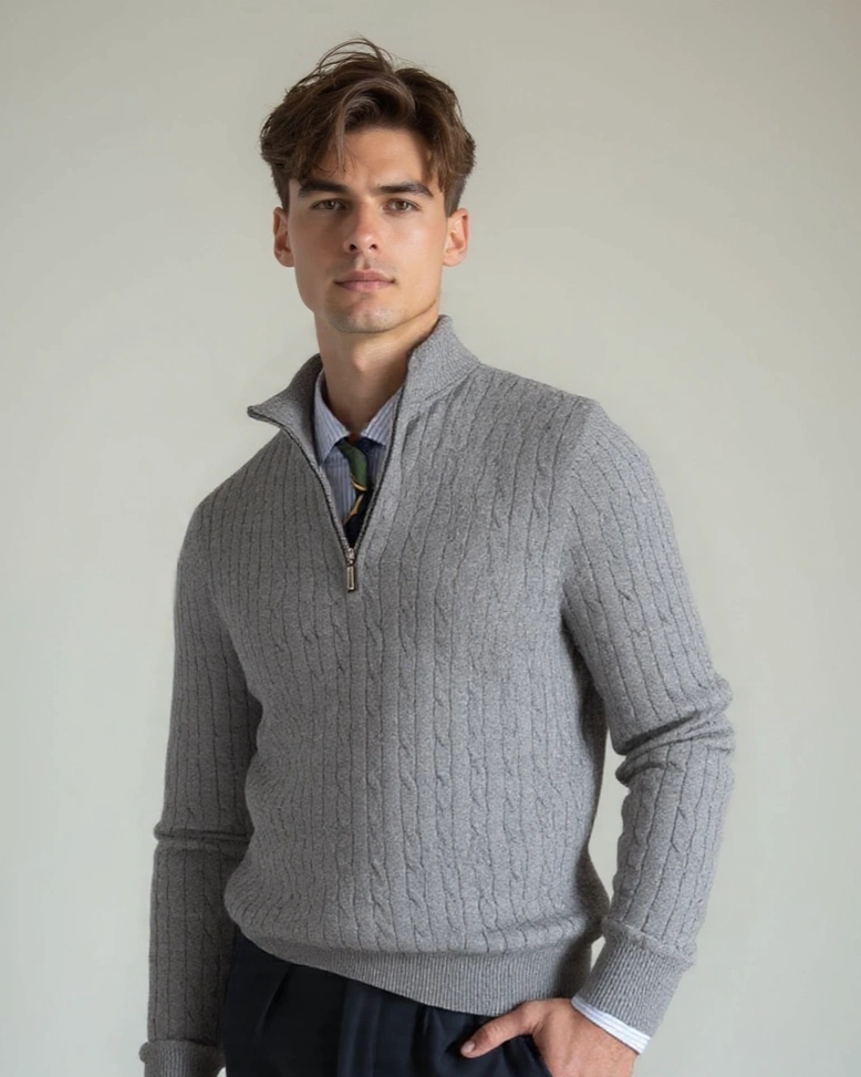 Tobias | Zip-Pullover mit Muster