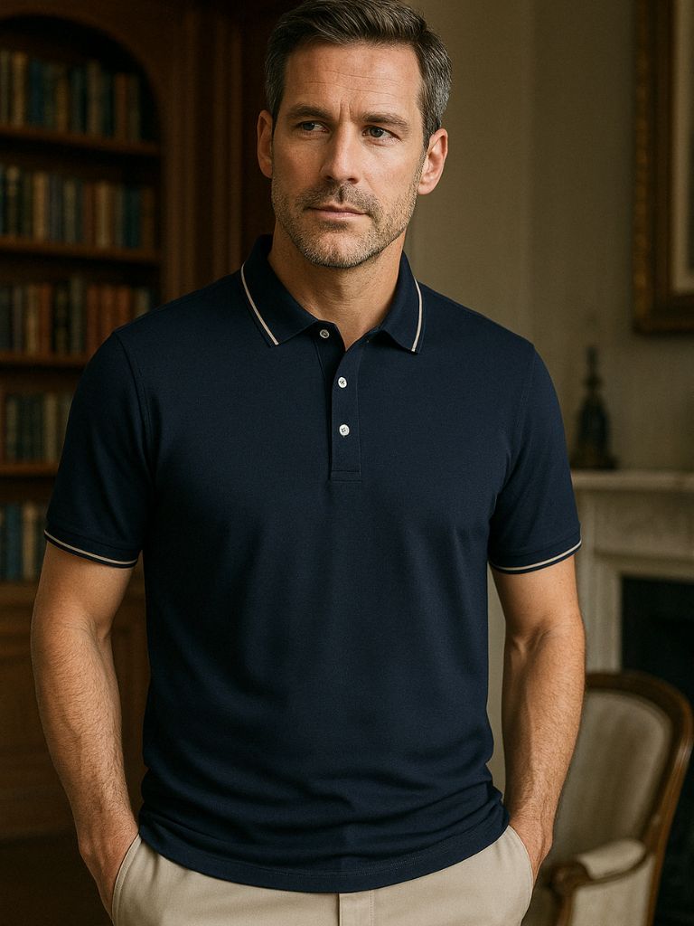 Anders | Polo mit Mitternachtsbordüre