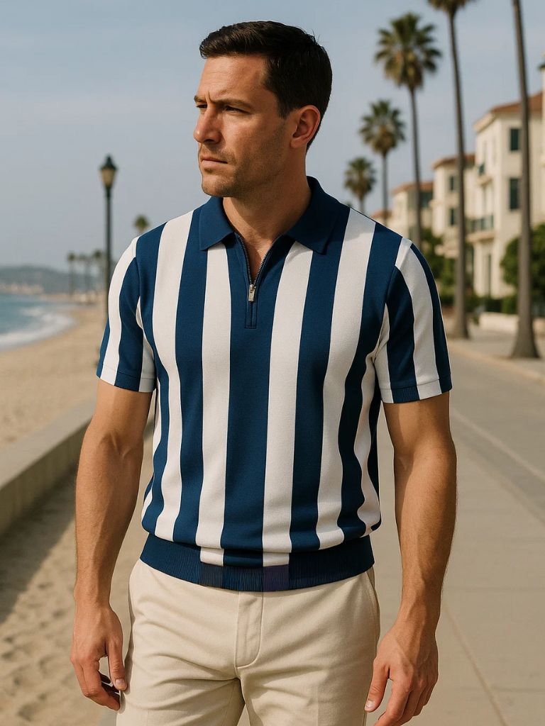 Bo | Marine gestreiftes Polo