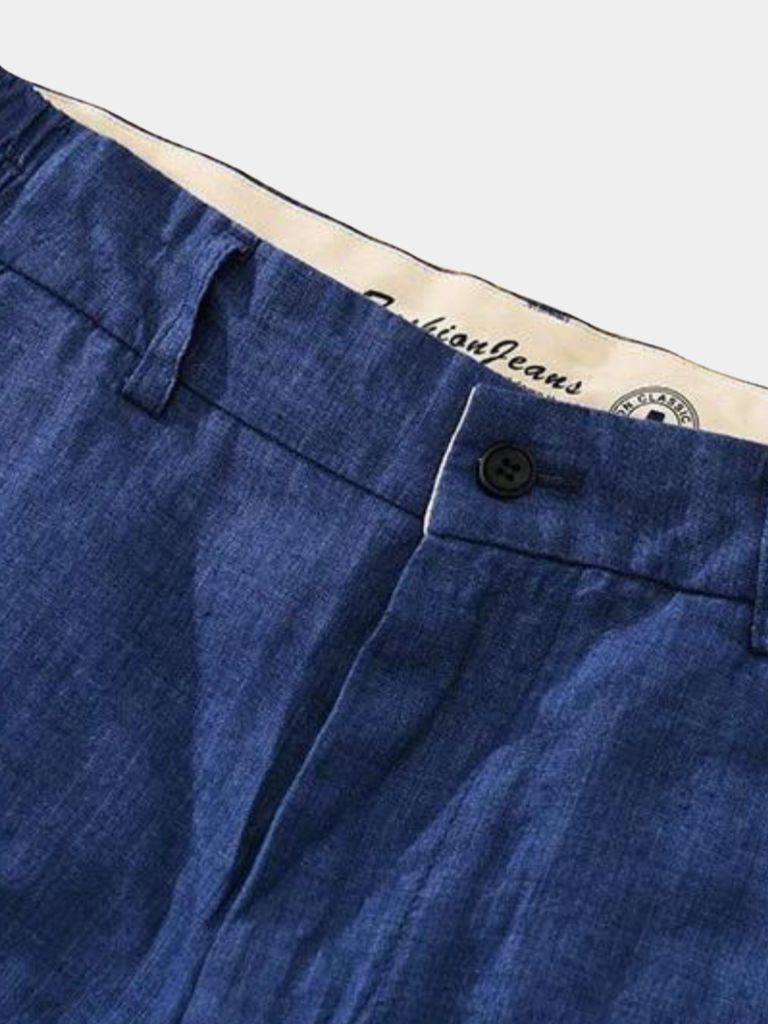 Felix | kurze Leinenhose in Himmelblau