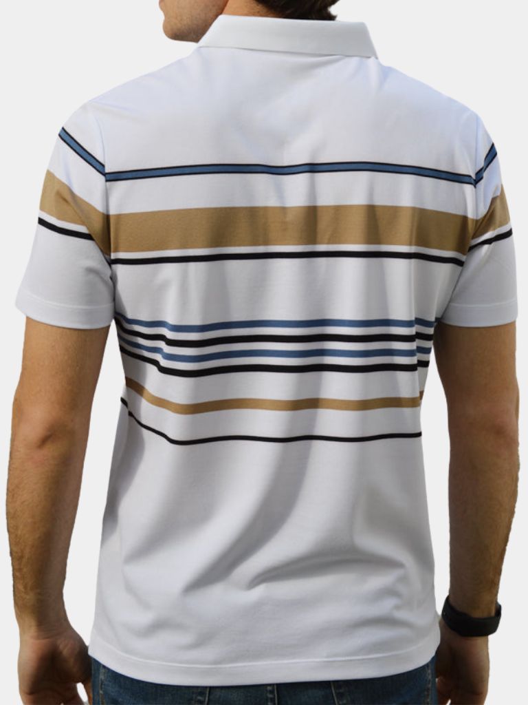 Kasper | Polo mit Streifen Sonnenuntergang