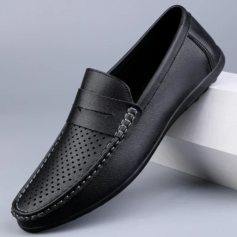 Klassische italienische Leder-Mokassins