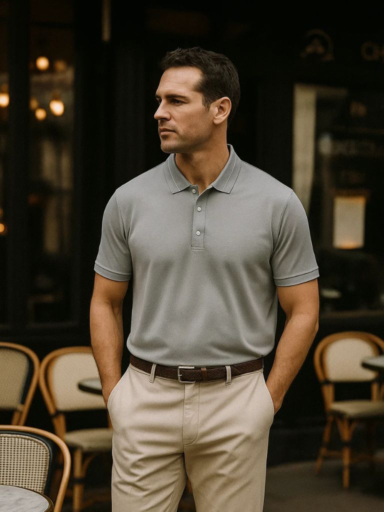 Klaus | Stahlgraues Polo