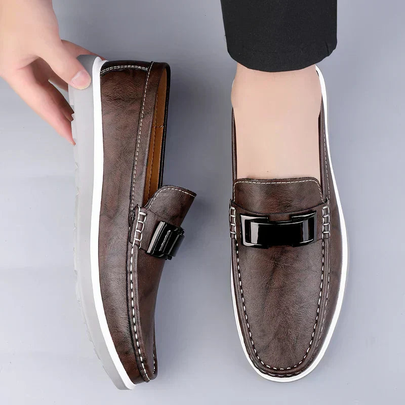 Luxus-Leder-Mokassins