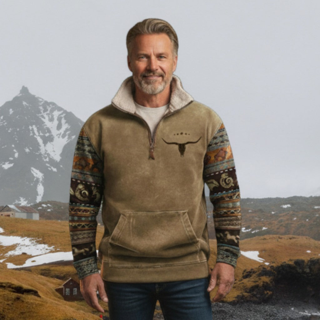Mathis | eleganter Winterpullover mit halbem Reißverschluss
