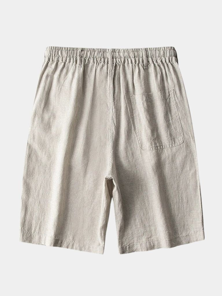Mikkel | kurze Leinenhose in maritimen Grau