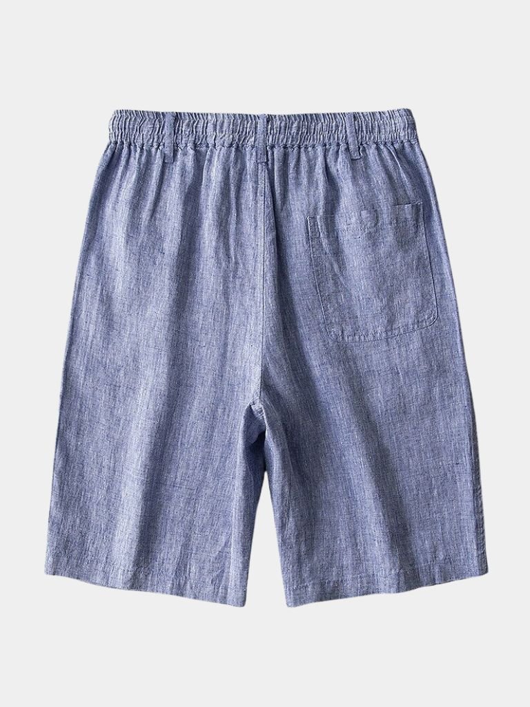 Mikkel | kurze Leinenhose in maritimen Grau