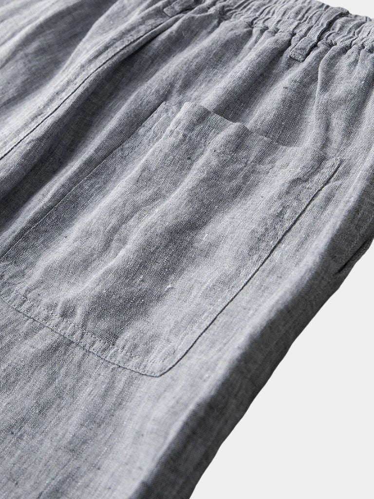 Mikkel | kurze Leinenhose in maritimen Grau
