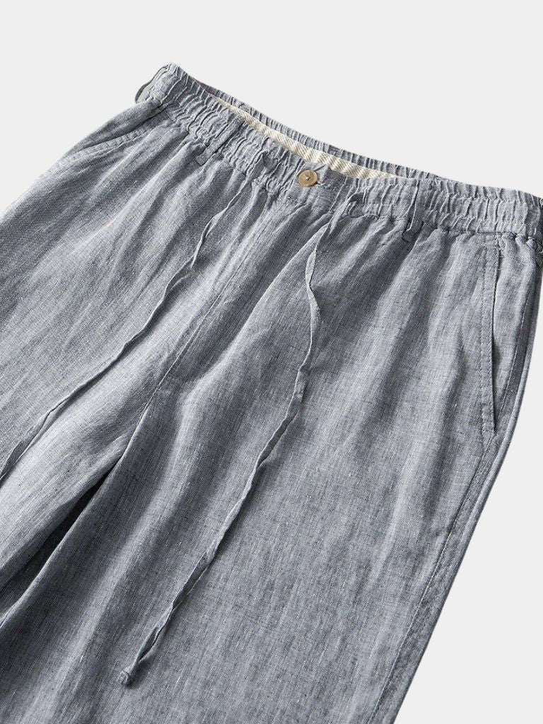 Mikkel | kurze Leinenhose in maritimen Grau