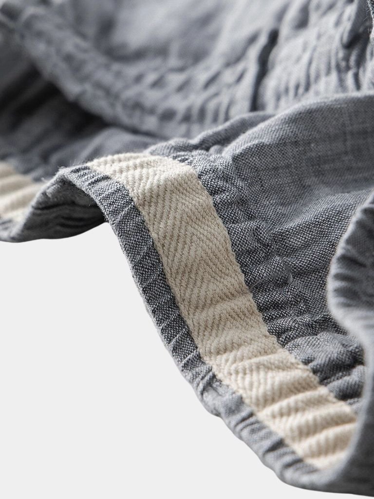 Mikkel | kurze Leinenhose in maritimen Grau