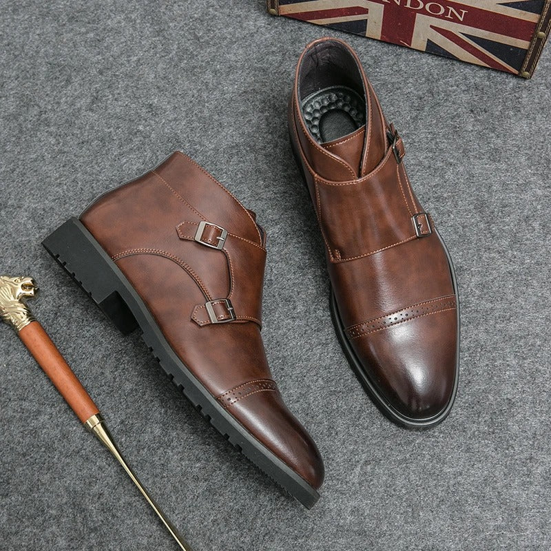 Parker | Doppelte Monk-Strap Stiefel aus synthetischem Leder
