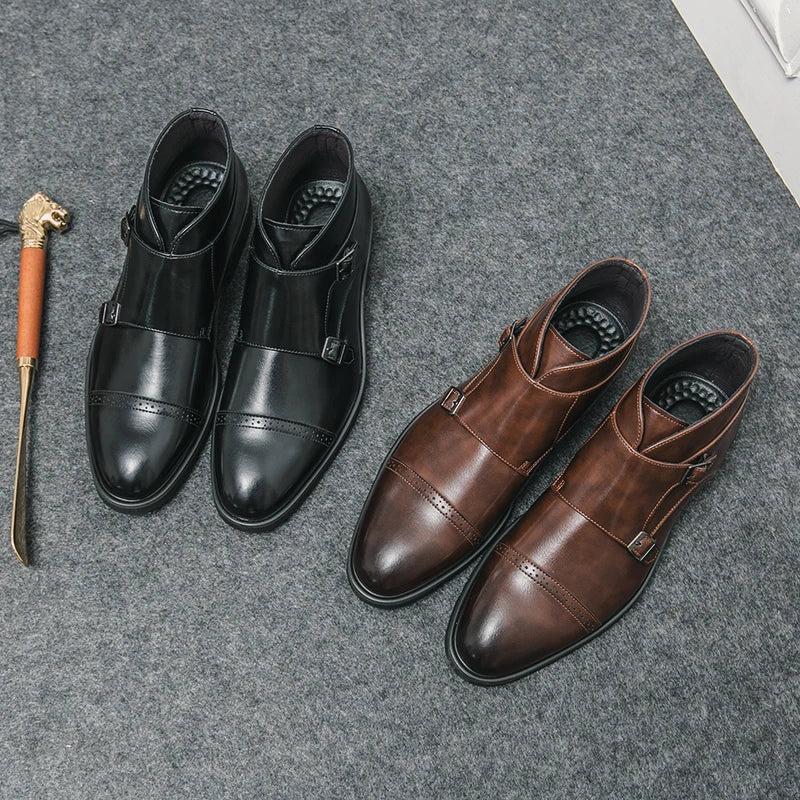 Parker | Doppelte Monk-Strap Stiefel aus synthetischem Leder