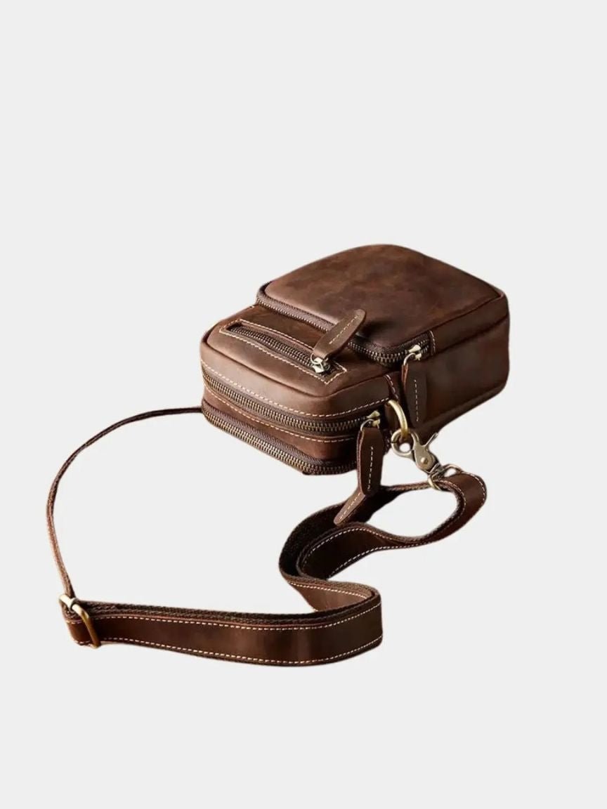 Rene | Schultertasche aus Leder im Retro-Stil