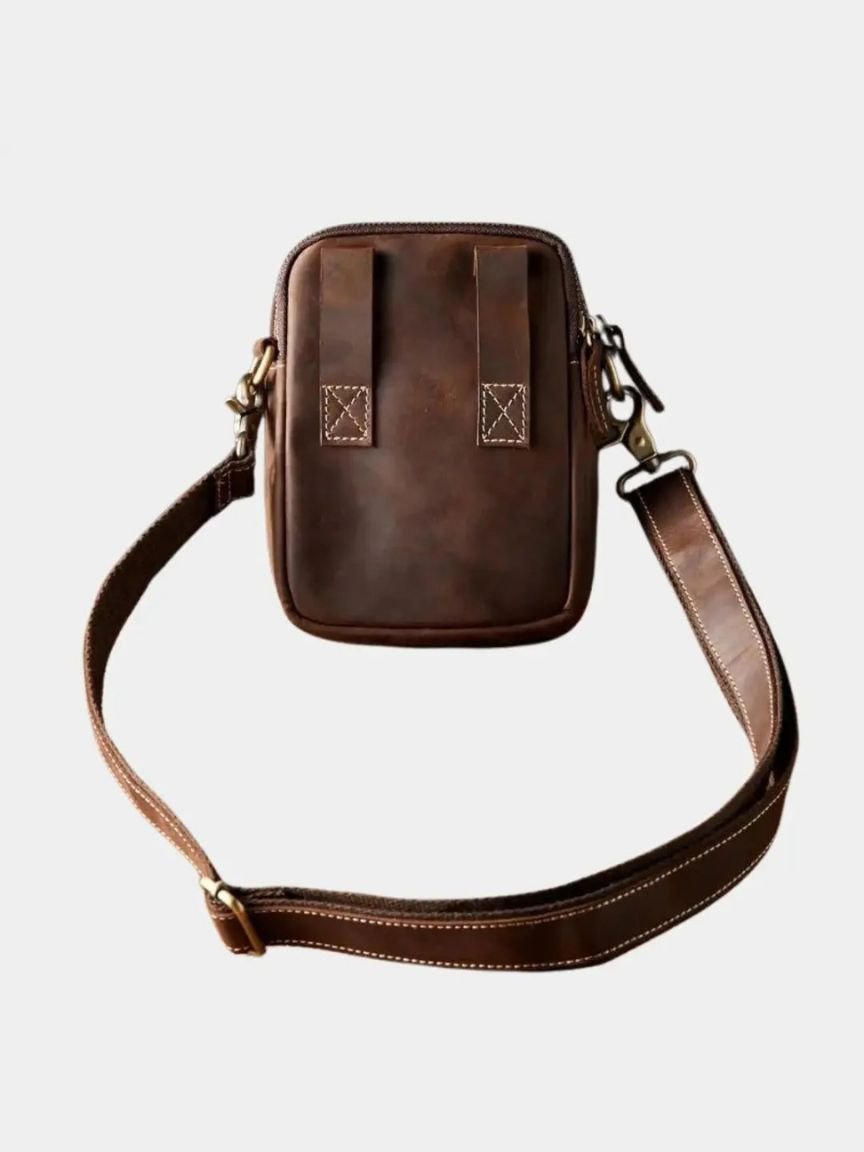 Rene | Schultertasche aus Leder im Retro-Stil