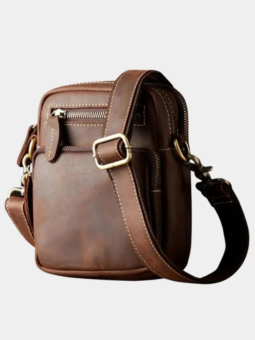 Rene | Schultertasche aus Leder im Retro-Stil