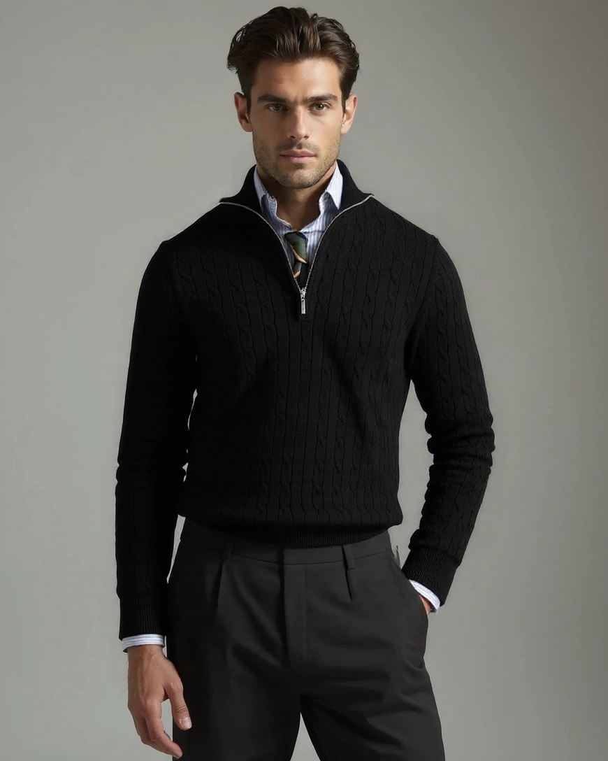 Tobias | Zip-Pullover mit Muster