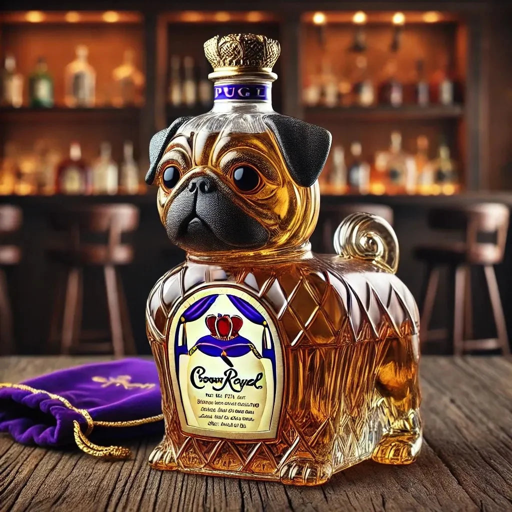Francia Bulldog Whiskey Üveg