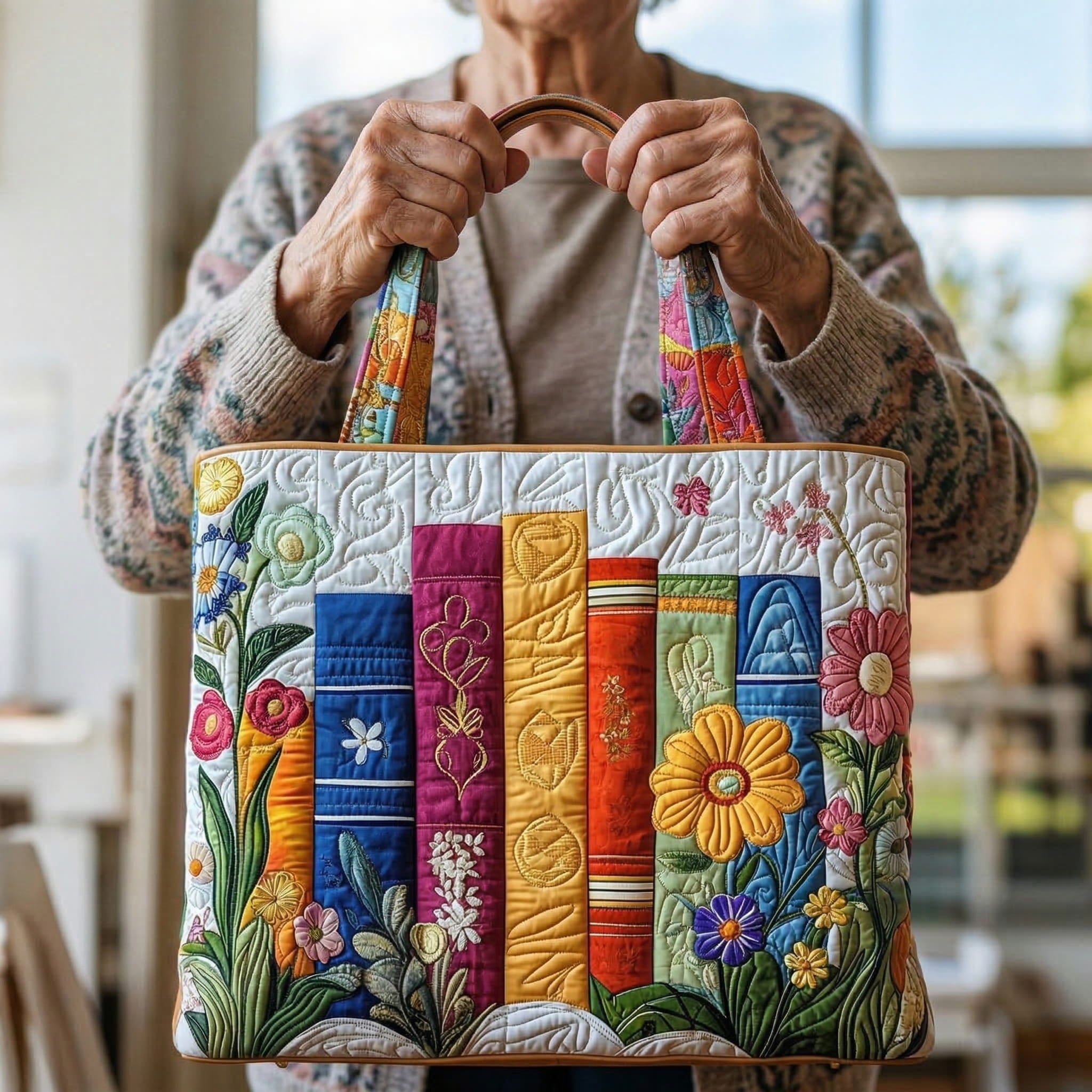 Mala Artesanal Virágos Könyvtáska