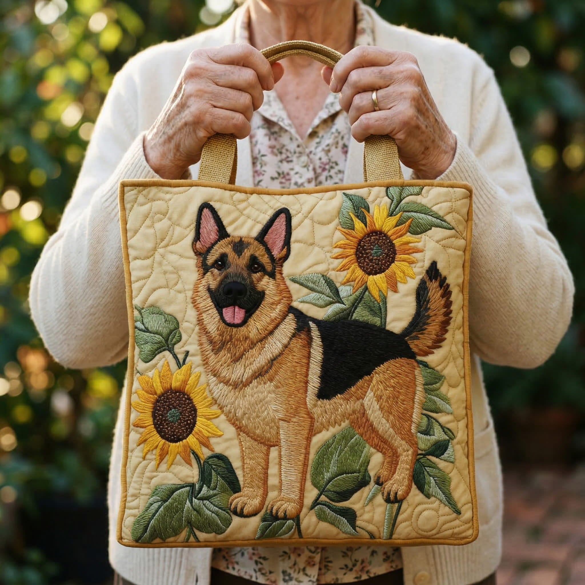 Virágmintás Német Juhászos Táska