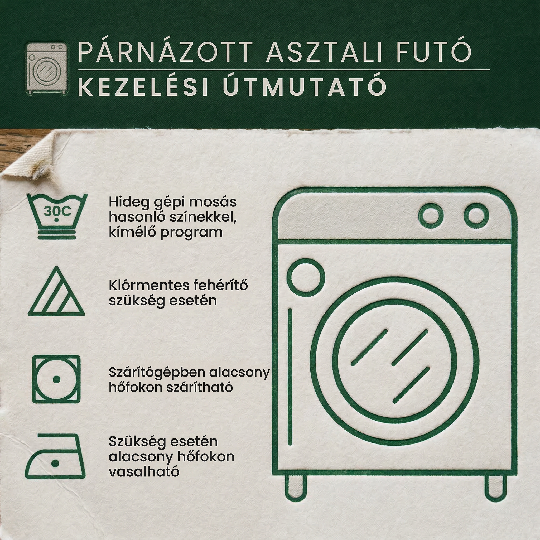 Párnázott asztali futó - Szívhullámok